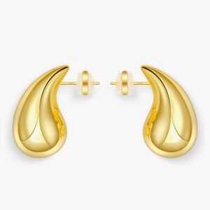 NEW Chunky Gold Teardrop Earrings for Women 
925 Sterling Silver Post